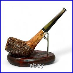 Briar smoking tobacco rusticated freehand unique wooden artisan pipe