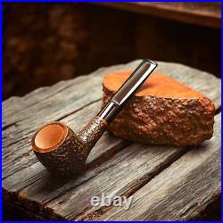 Briar smoking tobacco rusticated straight shape wooden Sherlock Holmes pipe