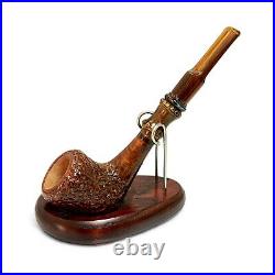 Briar smoking tobacco rusticated wooden freehand artisan with crazy bamboo pipe