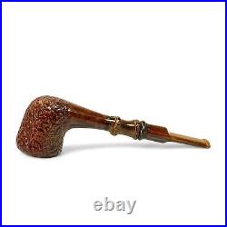 Briar smoking tobacco rusticated wooden freehand artisan with crazy bamboo pipe