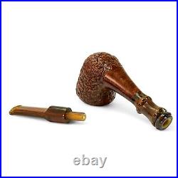 Briar smoking tobacco rusticated wooden freehand artisan with crazy bamboo pipe