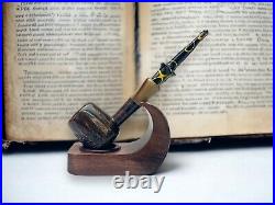 Briar smoking tobacco wooden pipe Artisan shape Exclusive bowl Freehand rustic