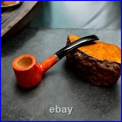 Briar smoking tobacco wooden pipe with silver ring