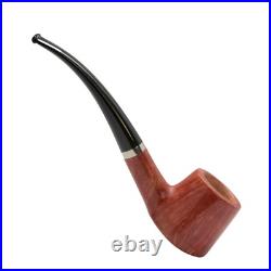 Briar smoking tobacco wooden pipe with silver ring