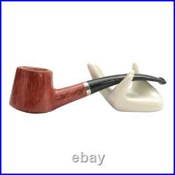 Briar smoking tobacco wooden pipe with silver ring
