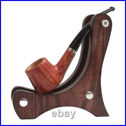Briar smoking tobacco wooden pipe with silver ring