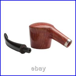 Briar smoking tobacco wooden pipe with silver ring