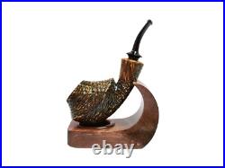 Briar smoking tobacco wooden rusticated pipe