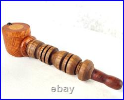 Briarwood and Walnut Smoking Pipe with Beechwood Inlayed Cap