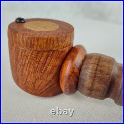 Briarwood and Walnut Smoking Pipe with Beechwood Inlayed Cap