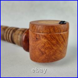Briarwood and Walnut Smoking Pipe with Beechwood Inlayed Cap