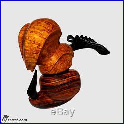 Brilliant Smooth Sculptural Reverse Calabash Bee Smoking Pipe By Genius Sava