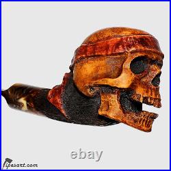 Brilliant Smooth-engraved Skull Smoking Pipe-customized Box-by Master Gechev