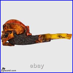 Brilliant Smooth-engraved Skull Smoking Pipe-customized Box-by Master Gechev