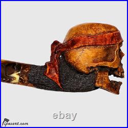 Brilliant Smooth-engraved Skull Smoking Pipe-customized Box-by Master Gechev
