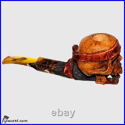 Brilliant Smooth-engraved Skull Smoking Pipe-customized Box-by Master Gechev