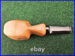 Buckeye Pipe Smooth Semi-Bent Sitter Acrylic Stem Briar Tobacco Pipe, Unsmoked