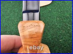 Buckeye Pipe Smooth Semi-Bent Sitter Acrylic Stem Briar Tobacco Pipe, Unsmoked