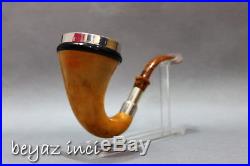 C124 Original African Gourd Calabash Block Meerschaum Stone Bowl Tobacco Pipe