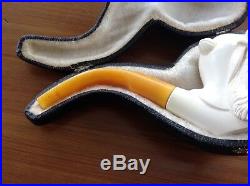 CAO Vintage 1980's handcrafted MEERSCHAUM Carved TOBACCO PIPE NEVER USED