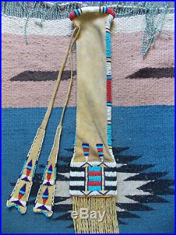 CHEYENNE BEADED TOBACCO (PIPE) BAG Beadwork/Quillwork, Reproduction