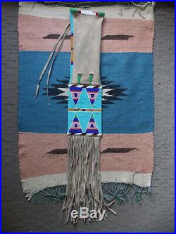CROW BEADED TOBACCO (PIPE) BAG Beadwork/Quillwork, Reproduction