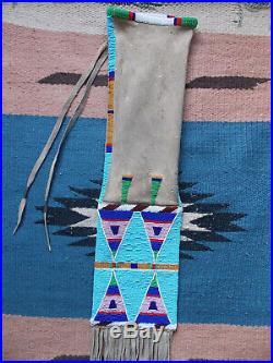 CROW BEADED TOBACCO (PIPE) BAG Beadwork/Quillwork, Reproduction