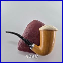 Calabash Mahogany Pipe handmade ornate block meerschaum bowl CPW Calabash 19