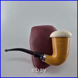 Calabash Mahogany Pipe handmade ornate block meerschaum bowl CPW Calabash 59