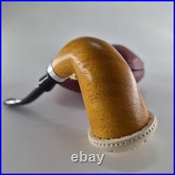 Calabash Mahogany Pipe handmade ornate block meerschaum bowl CPW Calabash 59