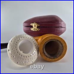 Calabash Mahogany Pipe handmade ornate block meerschaum bowl CPW Calabash 59