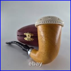 Calabash Mahogany Pipe handmade ornate block meerschaum bowl CPW Calabash 59