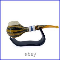 Calabash Tobacco Smoking Pipe Real Gourd Body Handmade Meerschaum Bowl S. Yanik