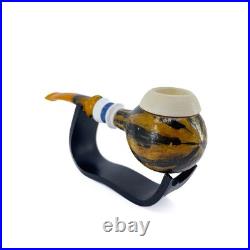 Calabash Tobacco Smoking Pipe Real Gourd Body Handmade Meerschaum Bowl S. Yanik