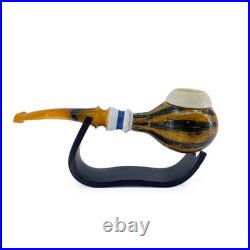 Calabash Tobacco Smoking Pipe Real Gourd Body Handmade Meerschaum Bowl S. Yanik