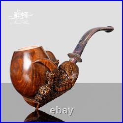 Carved Claw Holding Egg Tobacco Pipe Freehand Pipe Rusticated Briar Smoking Pipe