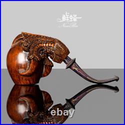 Carved Claw Holding Egg Tobacco Pipe Freehand Pipe Rusticated Briar Smoking Pipe
