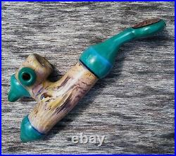Cavalier Classic Styled Woodgrain Teel Glass Tobacco Pipe Sherlock
