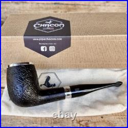Chacom Baccara Sandblasted 186 Black Billiard Tobacco Pipe France New