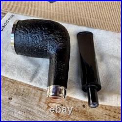 Chacom Baccara Sandblasted 186 Black Billiard Tobacco Pipe France New
