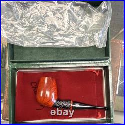 Chacom Briar Billiard Tobacco Smoking Pipe Rusticated Shank Black & Brown