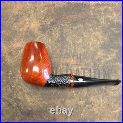 Chacom Briar Billiard Tobacco Smoking Pipe Rusticated Shank Black & Brown