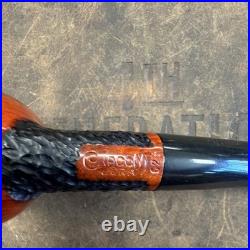 Chacom Briar Billiard Tobacco Smoking Pipe Rusticated Shank Black & Brown