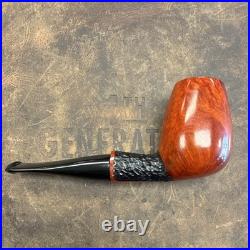 Chacom Briar Billiard Tobacco Smoking Pipe Rusticated Shank Black & Brown