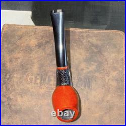 Chacom Briar Billiard Tobacco Smoking Pipe Rusticated Shank Black & Brown