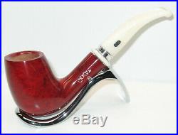 Chacom Noel 857 Red Briar White Stem Tobacco Pipe Smooth Bent 5.75 EXACT PIPE
