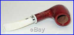 Chacom Noel 857 Red Briar White Stem Tobacco Pipe Smooth Bent 5.75 EXACT PIPE
