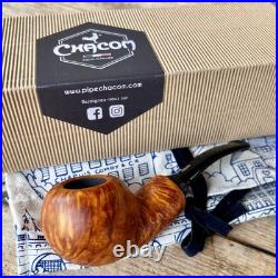 Chacom Reverse Calabash Orange Smooth Briar Tobacco Pipe France New