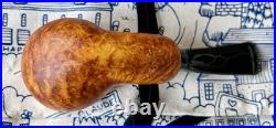 Chacom Reverse Calabash Orange Smooth Briar Tobacco Pipe France New