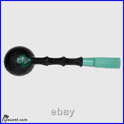 Charming Deep Sandblasted-bamboo Smoking Pipe Kit By American Master Cochey